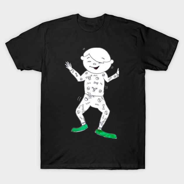 Cute Boy Dancing in Pajamas T-Shirt by 1Redbublppasswo